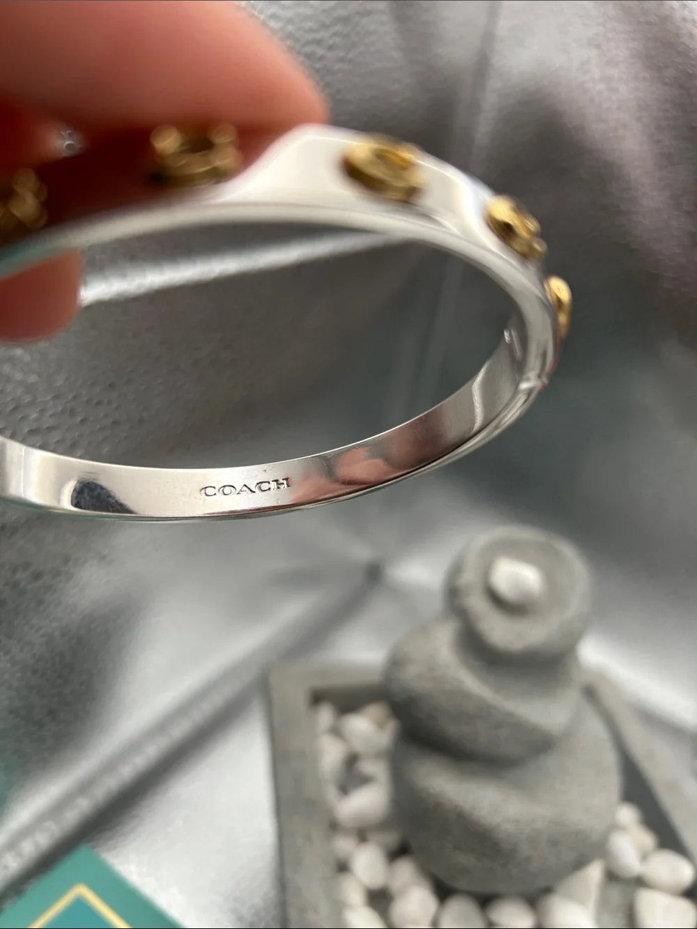Coach Signature C Hinged Bangle Bracelet - Picture 6 of 8